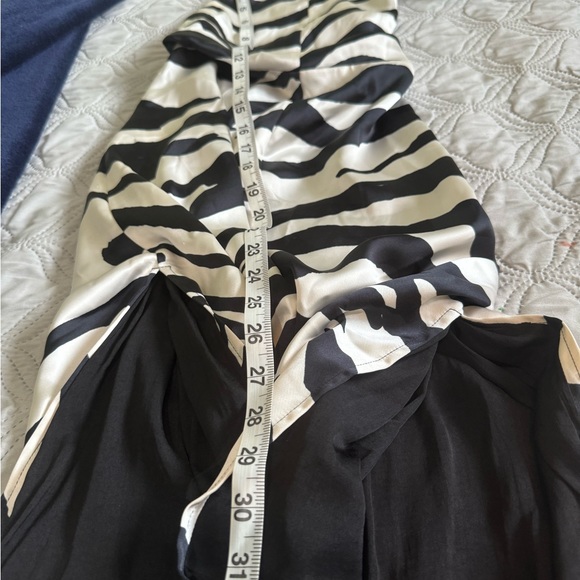 Free People Abby Satin lace up zebra print maxi dress with high split - Picture 7 of 14